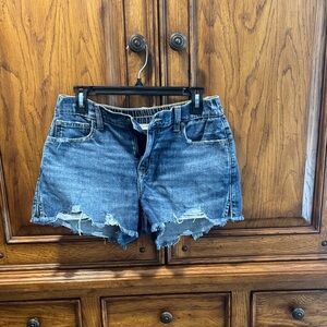 Aerie Distressed Blue Jean Shorts
